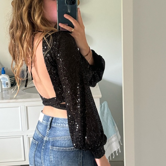 Adika sequin wrap top - Picture 3 of 4